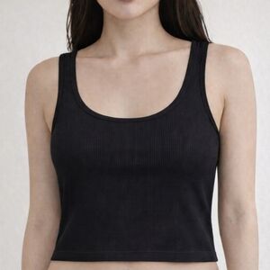 SKIMS Soft Lounge Rib Tank Top Shirt Onyx Black Small NWOT